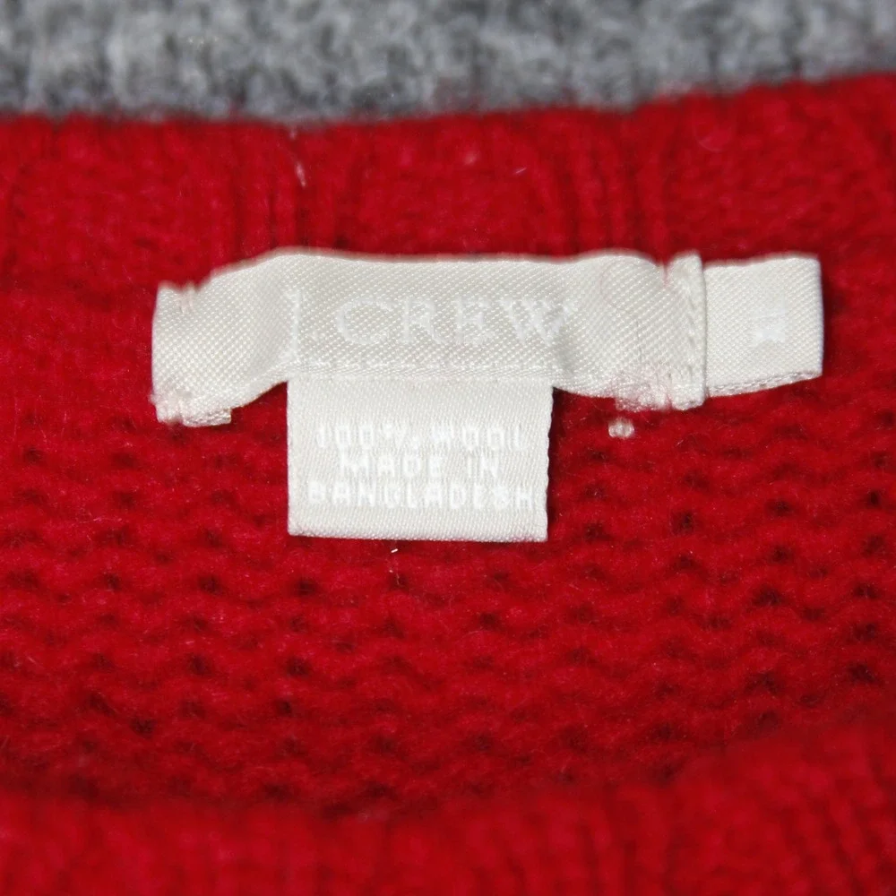 J Crew Sweater Mens M Red Wool Crewneck Pullover Knit‎ Long Sleeve Luxury